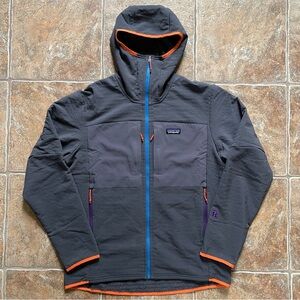 Patagonia R2 Techface Hoody Hoodie Mens Large Forge Grey Fleece Hiking Winter